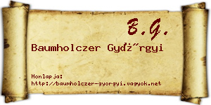 Baumholczer Györgyi névjegykártya